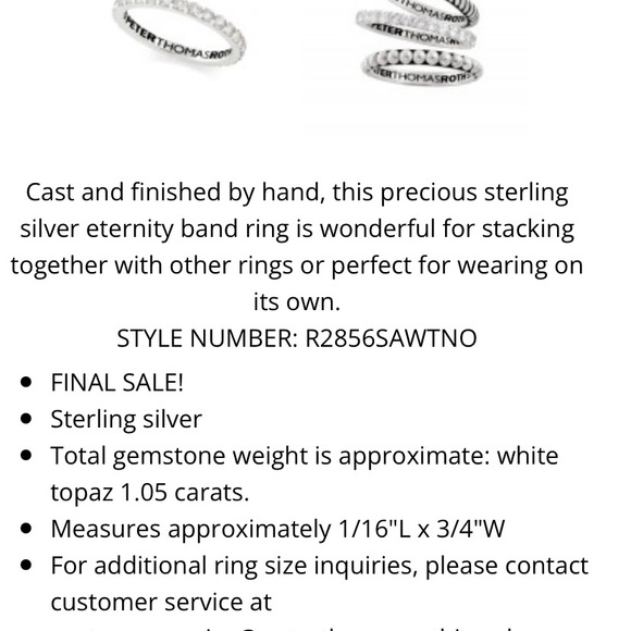 Peter Thomas Roth Eternity Ring Size 7 NWT - Picture 5 of 5